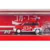 Honda City Turbo II RHD Right Hand Drive Red and White Coca Cola with Honda Motocompo Scooter 1/64 Diecast Model Car Inno Models COKE058