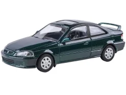 1999 Honda Civic Si EM1 Clover Green Pearl Metallic with Sunroof 1/64 Diecast Model Car by Paragon Models