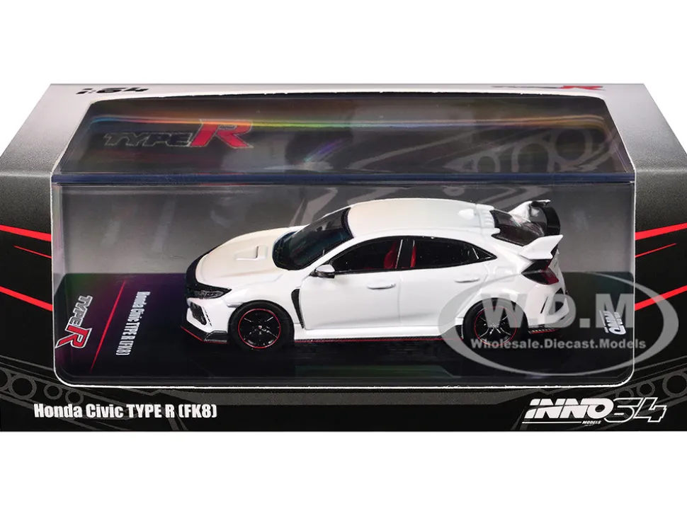 Honda Civic Type R (FK8) RHD (Right Hand Drive) White 1/64 Diecast Model Car by Inno Models