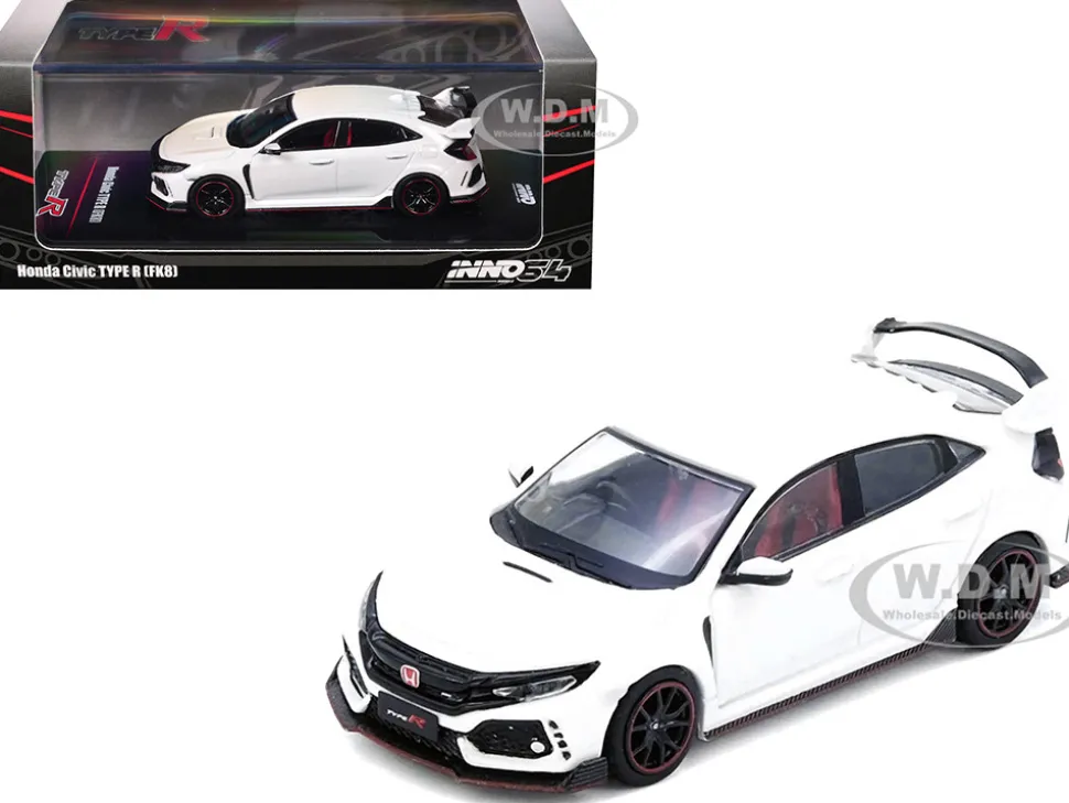 Honda Civic Type R (FK8) RHD (Right Hand Drive) White 1/64 Diecast Model Car by Inno Models