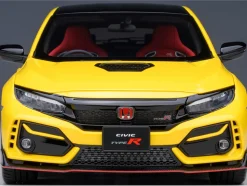 2021 Honda Civic Type R FK8 RHD Right Hand Drive Sunlight Yellow Limited Edition 1/18 Model Car Autoart 73225