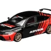 Honda Civic Type R (FL5) RHD (Right Hand Drive) "ADVAN" Black and Red 1/64 Diecast Model Car by MotorHelix