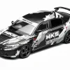 Honda Civic Type R (FL5) RHD (Right Hand Drive) "HKS" Matt Black with Graphics 1/64 Diecast Model Car by MotorHelix