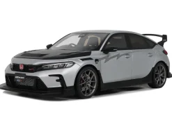 2024 Honda Civic Type R Mugen Group B RHD (Right Hand Drive) Matt Silver Metallic with Black Hood Limited Edition to 999 pieces Worldwide 1/18 Model Car by Otto Mobile