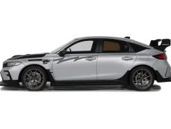 2024 Honda Civic Type R Mugen Group B RHD (Right Hand Drive) Matt Silver Metallic with Black Hood Limited Edition to 999 pieces Worldwide 1/18 Model Car by Otto Mobile