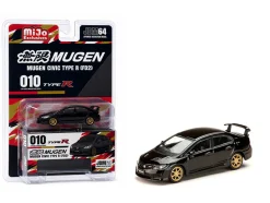 Honda Mugen Civic Type R (FD2) RHD (Right Hand Drive) Crystal Black Pearl with Gold Wheels "JDM64" Series 1/64 Diecast Model Car by Hobby Japan