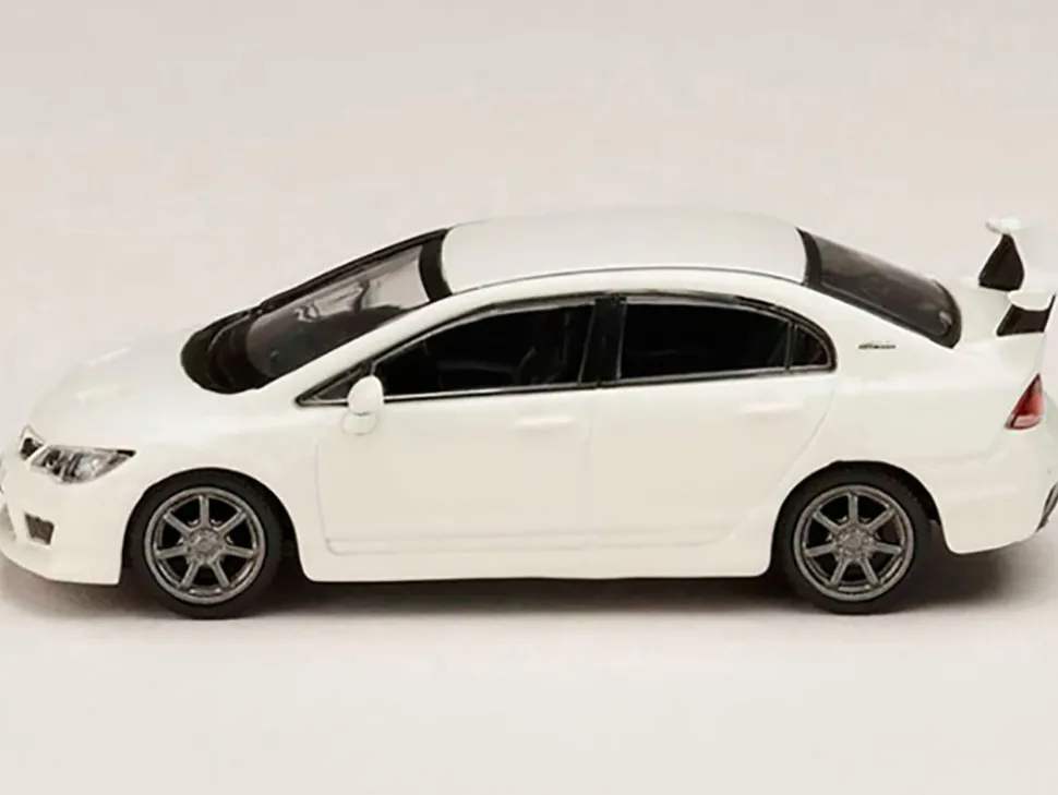 Honda Mugen Civic Type R (FD2) RHD (Right Hand Drive) Championship White "JDM64" Series 1/64 Diecast Model Car by Hobby Japan