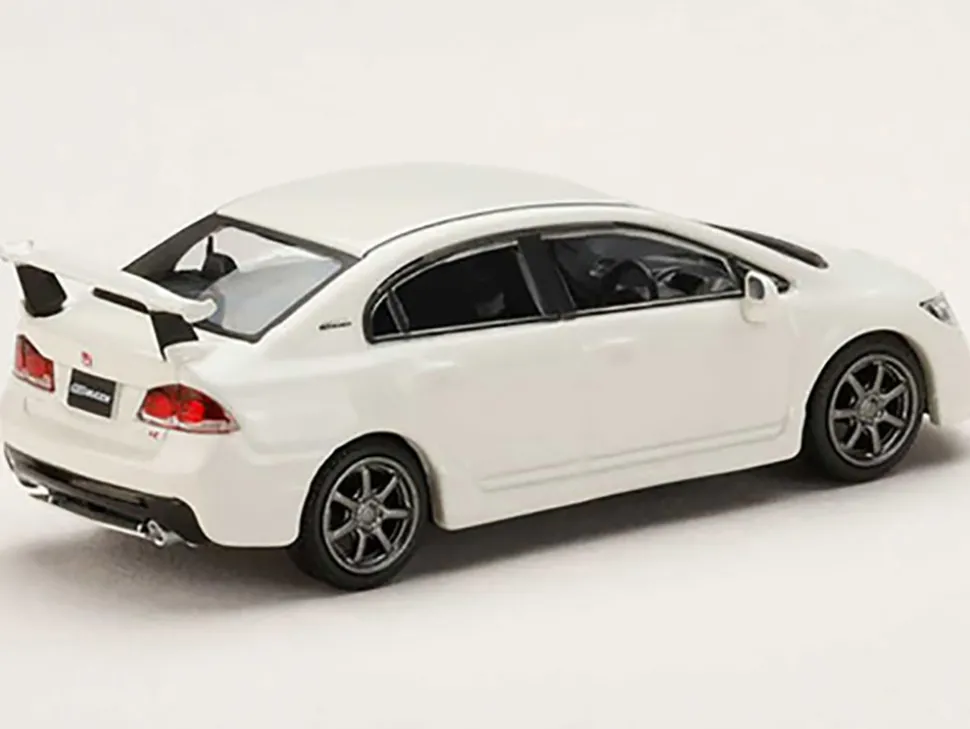 Honda Mugen Civic Type R (FD2) RHD (Right Hand Drive) Championship White "JDM64" Series 1/64 Diecast Model Car by Hobby Japan
