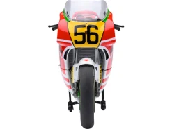Honda NSR500 WGP500 Motorcycle #56 Red and White with Helmet "Baribari Legend" (1986) OVA 1/12 Model by Autoart