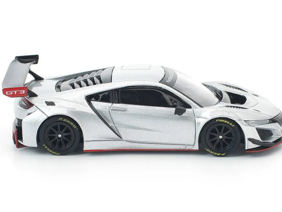 Honda NSX GT3 EVO22 Silver Metallic "Brazilian Event Exclusive" 1/64 Diecast Model Car by Pop Race