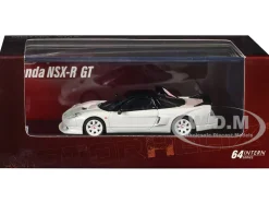 Honda NSX-R GT RHD (Right Hand Drive) Championship White with Black Top "Intern 64" Series 1/64 Diecast Model Car by MotorHelix