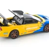 Honda NSX-R GT RHD (Right Hand Drive) "Spoon Sports" Blue and Yellow with Black Top 1/64 Diecast Model Car by Pop Race