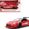 2002 Honda NSX-R RHD (Right Hand Drive) "Bridgestone" Red with Black Top and White Stripes "JDM Tuners" Series 1/24 Diecast Model Car by Jada