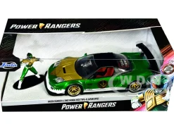 2002 Honda NSX Type-R Japan Spec RHD Right Hand Drive Green Ranger Diecast Figurine Power Rangers 1/24 Diecast Model Car Jada 31909