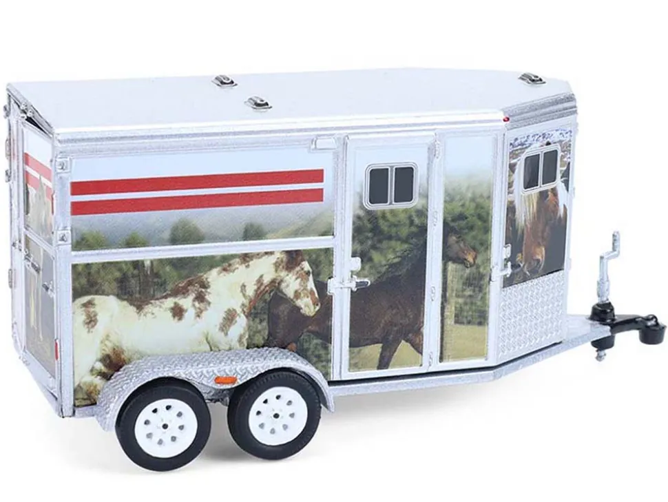 Horse Trailer Silver with Custom Horse Wrap "Down on the Farm" Series 11 1/64 Diecast Model by Greenlight
