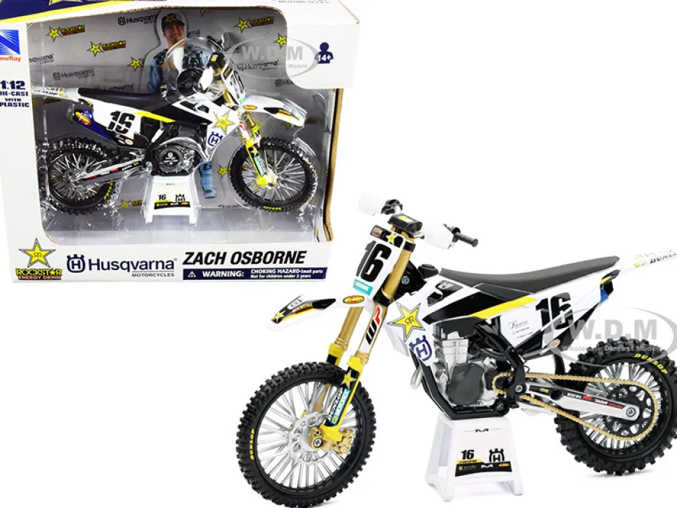 Husqvarna FC450 #16 Zach Osborne Rockstar Energy Drink 1/12 Diecast Motorcycle Model New Ray 58243