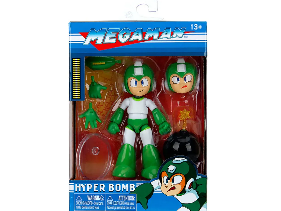 Hyper Bomb 4.5" Moveable Figure with Accessories and Alternate Head and Hands "Mega Man" (1987) Video Game Model by Jada