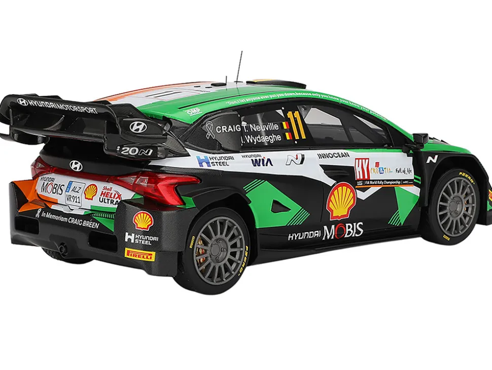 Hyundai i20 N Rally1 Hybrid #11 Thierry Neuville - Martijn Wydaeghe "Hyundai Shell Mobis WRT" Winner "Rally Croatia Power Stage" (2023) 1/18 Model Car by Top Speed