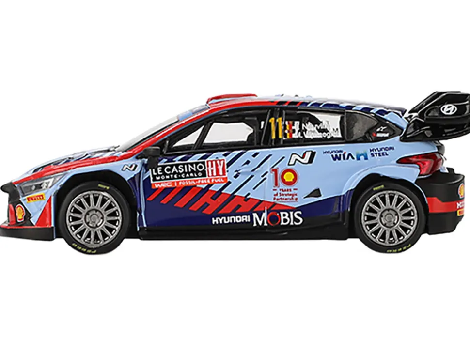 Hyundai i20 N Rally1 Hybrid #11 Thierry Neuville - Martijn Wydaeghe Winner "Rallye Monte-Carlo" (2024) Limited Edition 1/64 Diecast Model Car by Mini GT