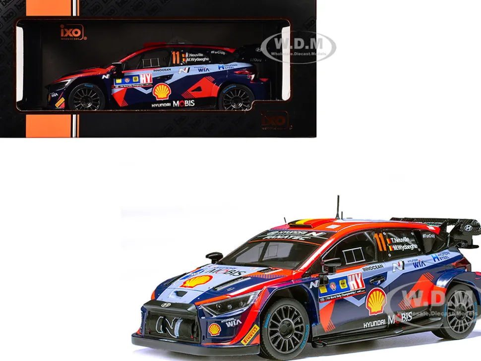 Hyundai i20 N Rally1 #11 Thierry Neuville - Martijn Wydaeghe Winner "Central European Rally" (2023) 1/18 Diecast Model Car by IXO Models
