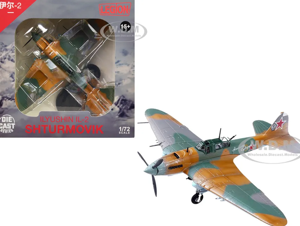 Ilyushin IL 2 Shturmovik Aircraft Camouflage Alexander Suvorov Hero of the Soviet Union Lieutenant V T Aleksuhin 167th Guards Air Regiment 617 ShAP 1943 Soviet Air Force 1/72 Diecast Model Airplane Legion LEG-14629LF