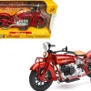 1930 Indian 4 Red 1/12 Diecast Motorcycle Model New Ray 58223