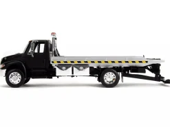 International DuraStar 4400 Flatbed Tow Truck Matt Black 1/24 Diecast Model Car by Jada