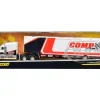 International LoneStar Enclosed Car Transporter Comp Cams White and Black with Stripes Custom Haulers Series 1/64 Diecast Model Maisto 12418-COM