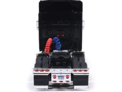2010 International Lonestar Truck Tractor Black with Flame Graphics 1/64 Diecast Model by IXO Models
