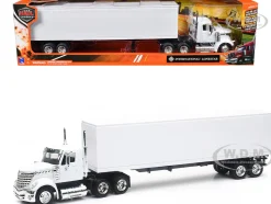 International LoneStar Truck with Dry Goods Trailer White