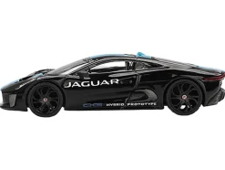 Jaguar C-X75 Black with Light Blue Stripe Limited Edition 1/64 Diecast Model Car by Mini GT