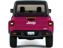 2021 Jeep Gladiator Overland Pickup Truck Purple with Matt Black Top 1/24 Diecast Model Car by Motormax