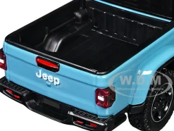 2021 Jeep Gladiator Rubicon (Closed Top) Pickup Truck Blue with Black Top 1/27 Diecast Model Car by Motormax