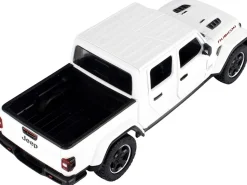 2021 Jeep Gladiator Rubicon Closed Top Pickup Truck White 1/24 1/27 Diecast Model Car Motormax 79368