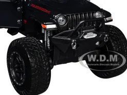 2021 Jeep Gladiator Rubicon Off-Road Pickup Truck Black with Matt Black Top "Off Road" Series 1/27 Diecast Model Car by Motormax
