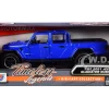 2021 Jeep Gladiator Rubicon Open Top Pickup Truck Blue 1/24 1/27 Diecast Model Car Motormax 79370