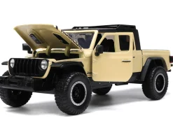 2020 Jeep Gladiator Rubicon Pickup Truck Cream Roof Rack Extra Wheels Just Trucks Series 1/24 Diecast Model Car Jada 32711