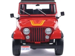 1983 Jeep Renegade Red with Stripes and Black Top 1/24 Diecast Model by IXO Models