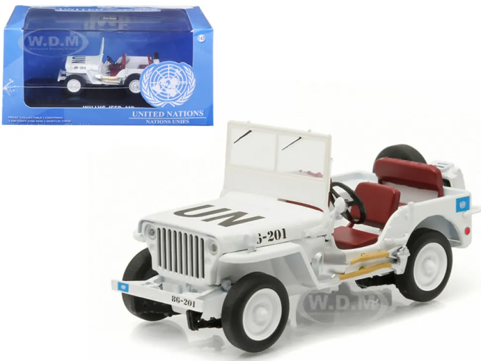 1944 Jeep Willys UN United Nations White 1/43 Diecast Model Car Greenlight 86308