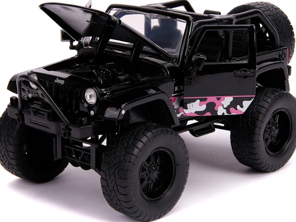 2007 Jeep Wrangler Black Extra Wheels Just Trucks Series 1/24 Diecast Model Car Jada 31560