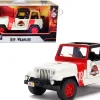 Jeep Wrangler #18 Jurassic Park Red Beige Jurassic World 1/32 Diecast Model Car Jada 32129