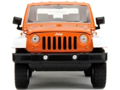 2017 Jeep Wrangler Orange Metallic White Orange M&M Diecast Figure M&M's Hollywood Rides Series 1/24 Diecast Model Car Jada 34401