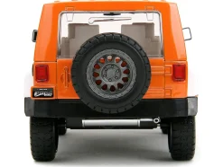 2017 Jeep Wrangler Orange Metallic White Orange M&M Diecast Figure M&M's Hollywood Rides Series 1/24 Diecast Model Car Jada 34401