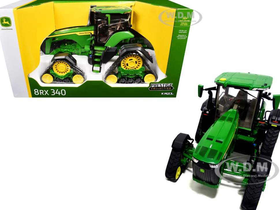 John Deere 8RX 340 Track-Type Tractor Green "Prestige Collection" 1/16 Diecast Model by ERTL TOMY