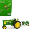 John Deere 620 Tractor 555 Plow Green Precision Heritage Series 1/16 Diecast Model ERTL TOMY 45691