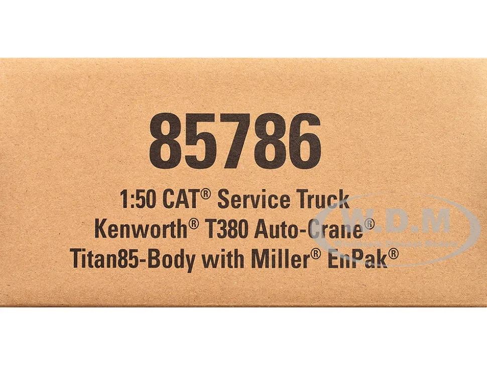 Kenworth T380 Auto-Crane Titan 85 Truck with Miller EnPak White "Transport Series" 1/50 Diecast Model by Diecast Masters