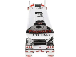 Kenworth T880 SBFA Tandem Day Cab Truck Pusher Axle Heil FD9300/DT-C4 Petroleum Tanker Trailer Frontier Tank Lines Red Chrome Transport Series Limited Edition 500 pieces Worldwide 1/50 Diecast Model Diecast Masters 64190