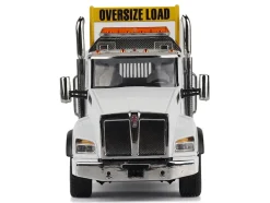 Kenworth T880 SBFA Tridem Truck with Trail King HDG Lowboy Trailer White