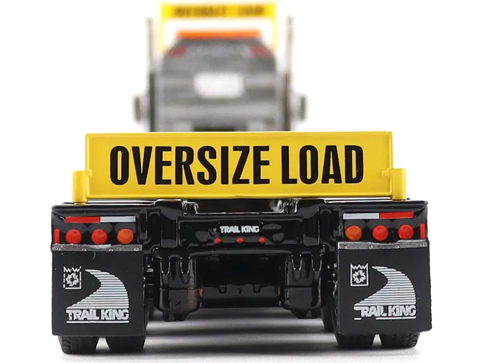 Kenworth T880 SBFA Tridem Truck with Trail King HDG Lowboy Trailer Black "Transport Series" 1/50 Diecast Model by Diecast Masters