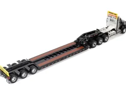Kenworth T880 SBFA Tridem Truck with Trail King HDG Lowboy Trailer Black